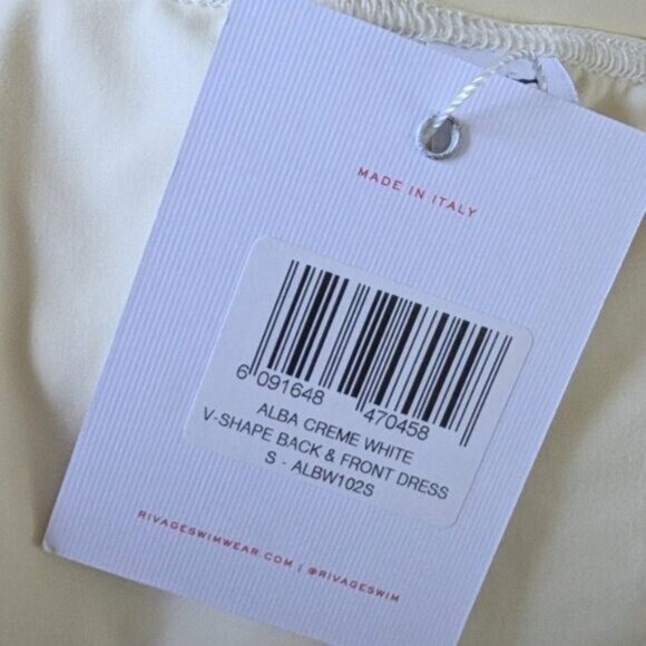 Rivage Alba Swim Dress S NEW Arvorio White Swimsuit Stretch Mini Beach Travel - Picture 8 of 8